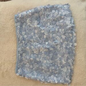 Zara Light Blue Sequin Mini Skirt